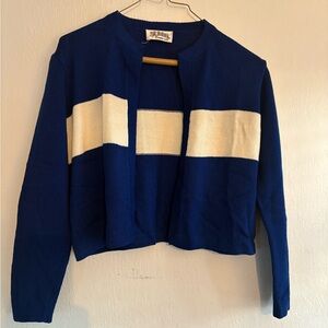 St. John Blue and White Cardigan